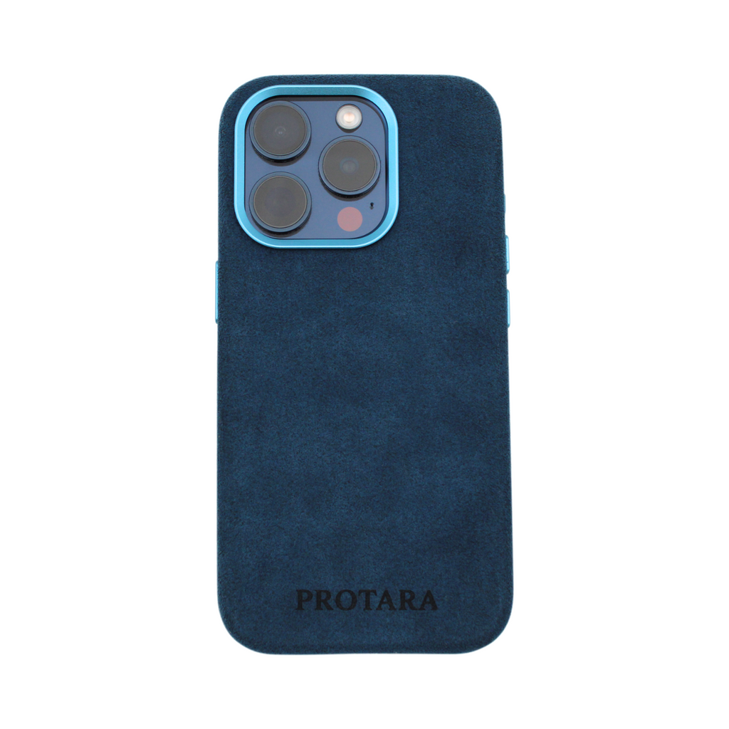 PROTARA Alcantara iPhone 14 Pro cover - Ocean Voyage Blue