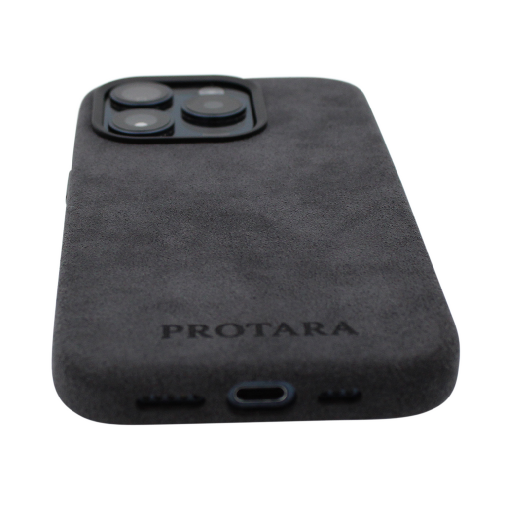 PROTARA Alcantara iPhone 15 Pro cover - Midnight Jet Black