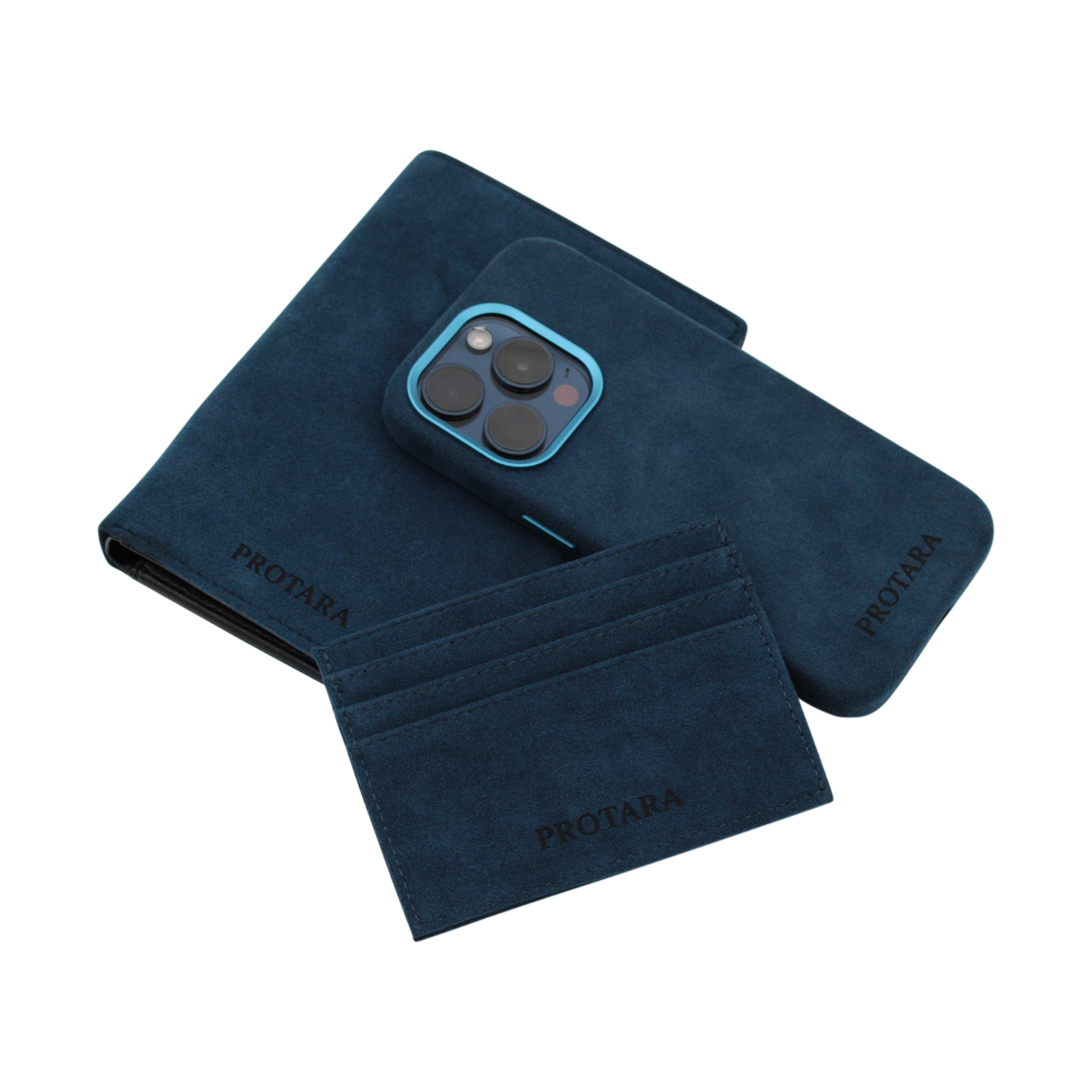 PROTARA Alcantara Pasholder - Ocean Voyage Blue