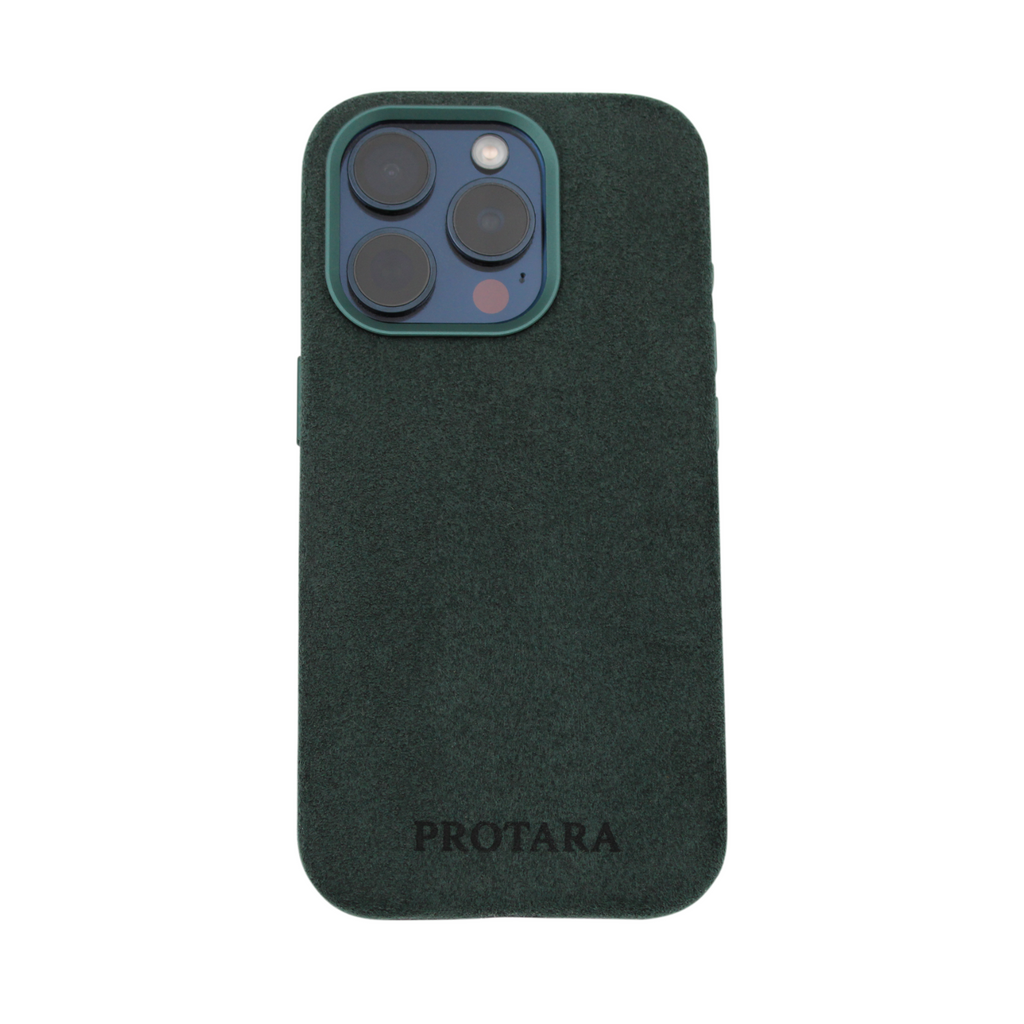 PROTARA Alcantara iPhone 14 Pro cover - Expedition Green