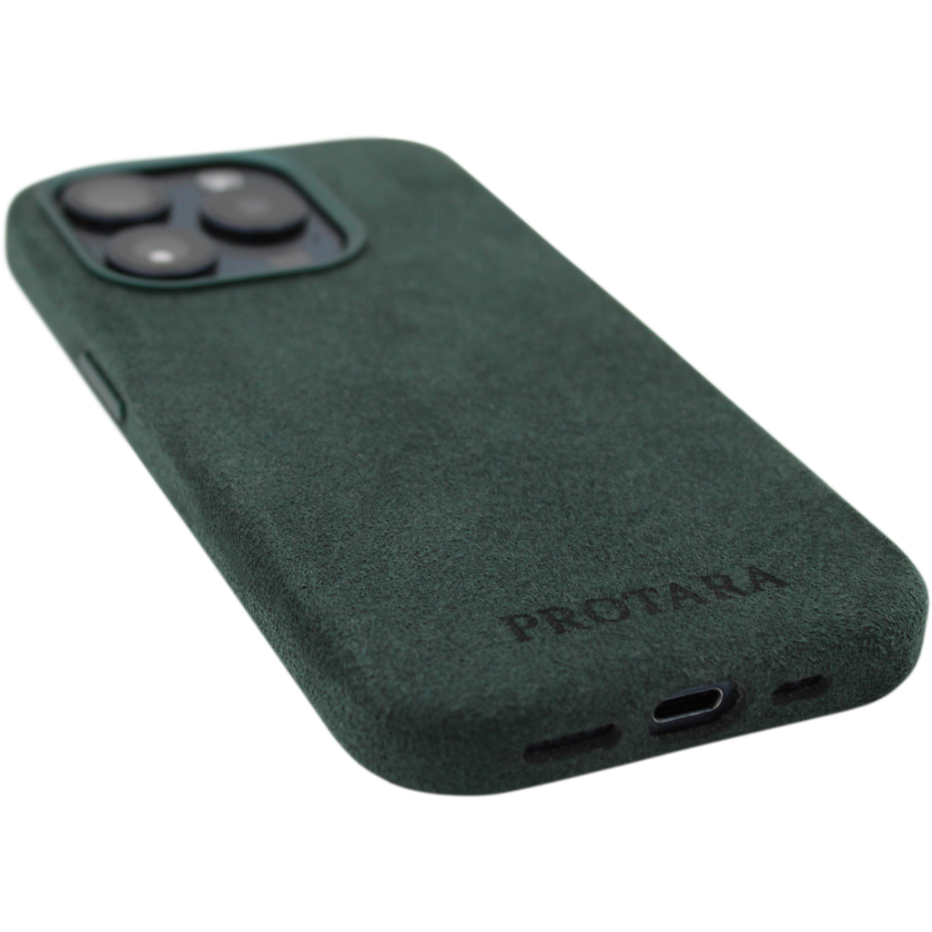 PROTARA Alcantara iPhone 15 Pro cover - Expedition Green
