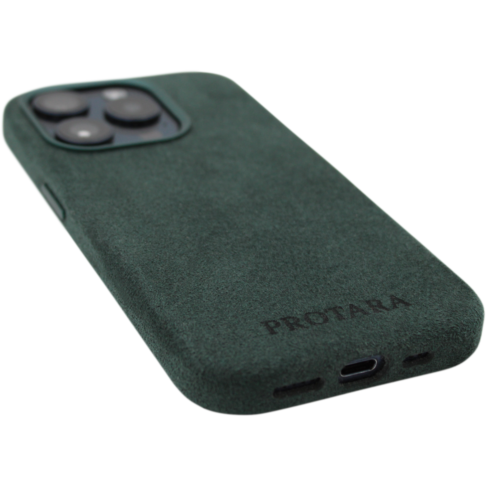 PROTARA Alcantara iPhone 15 Pro cover - Expedition Green