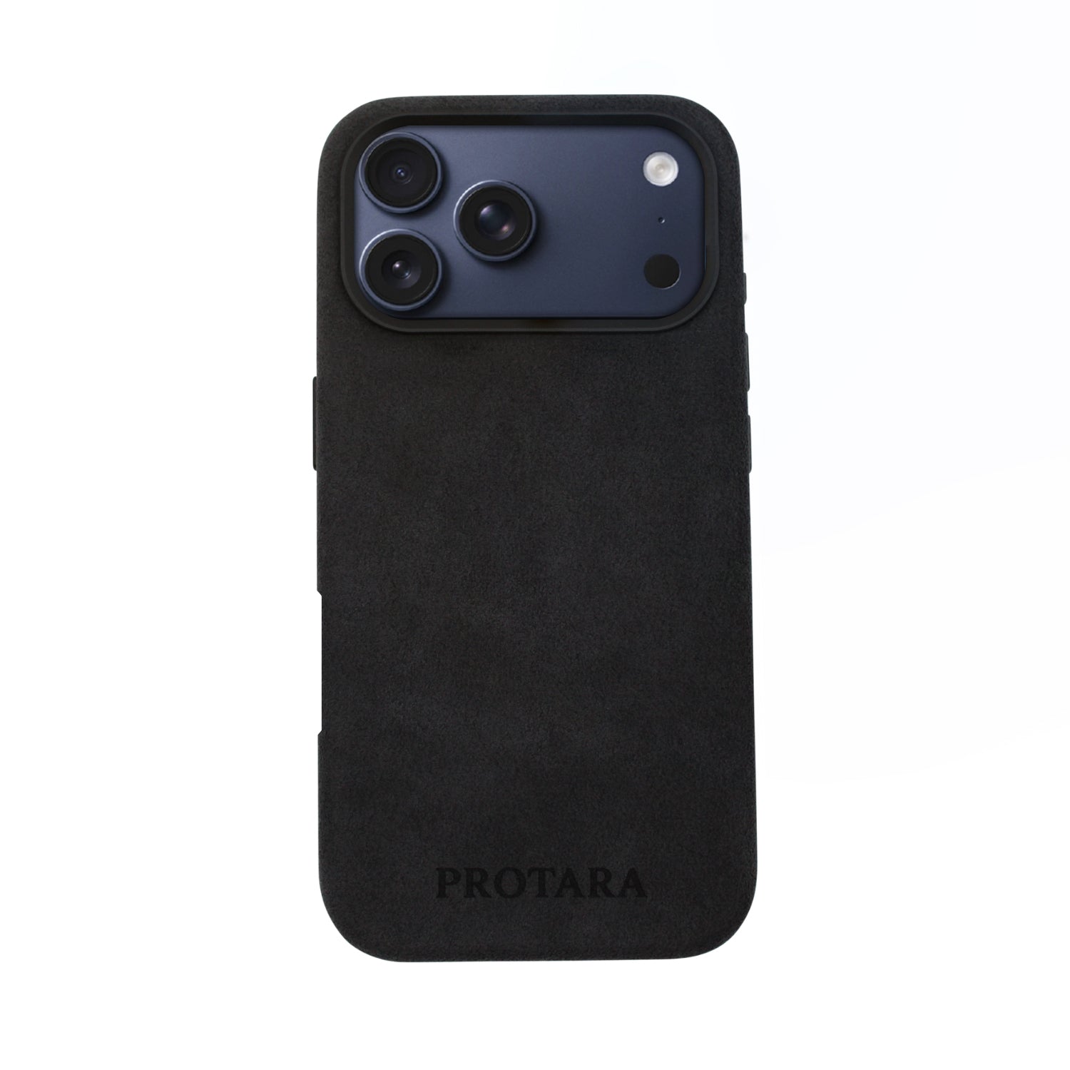 PROTARA Alcantara iPhone 17 Pro cover – Midnight Jet Black
